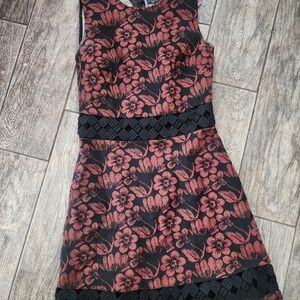 Topshop Black and Red Floral Mini Dress